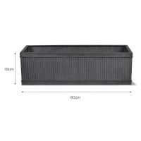 Ribbed Steel Window Trough Planter Dimensions 