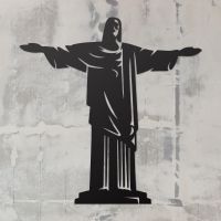 Rio De Janeiro "Christ Redeemer" Wall Art on a Rustic Grey Wall Rio De Janeiro "Christ Redeemer" Wall Art on a Rustic Grey Wall