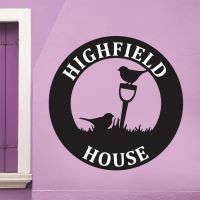 Steel Robins House Name Sign