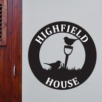 Steel Robins House Name Sign