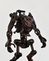 Close Up Of Recycled Metal Parts "Pilot Robot" Ornament 