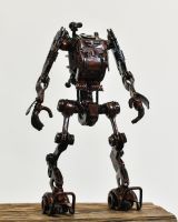 Recycled Metal Parts "Pilot Robot" Ornament 