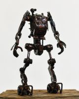 Recycled Metal Parts "Pilot Robot" Ornament 
