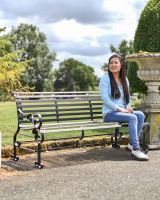 Scale Shot of Black Robust “Chatham" Three Seater Park Bench Scale Shot of Black Robust “Chatham" Three Seater Park Bench