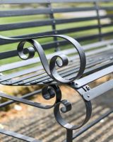 Close-Up of Armrest on Black Robust “Chatham" Three Seater Park Bench Close-Up of Armrest on Black Robust “Chatham" Three Seater Park Bench