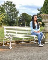 Scale Shot of Robust Cream “Chatham" Three Seater Park Bench Scale Shot of Robust Cream “Chatham" Three Seater Park Bench