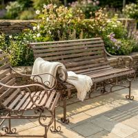 Robust "Chatham" One & Three Seater Park Bench Set - Rustic Wrought Iron Digital Illustration close up Robust "Chatham" One & Three Seater Park Bench Set - Rustic Wrought Iron Digital Illustration close up