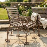 Robust "Chatham" One & Three Seater Park Bench Set - Rustic Wrought Iron Digital Illustration close up Chair Robust "Chatham" One & Three Seater Park Bench Set - Rustic Wrought Iron Digital Illustration close up Chair