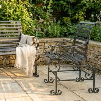 Robust "Chatham" One & Two Seater Park Bench Combo - Black Digital Illustration Chair Close Up