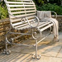 Robust "Chatham" One & Two Seater Park Bench Combo - Grey digital Illustration side profile