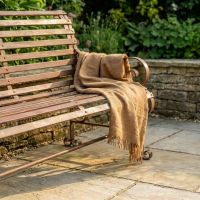 Robust "Chatham" One & Two Seater Park Bench Combo - Rustic Wrought Iron Digital illustration Blanket close up