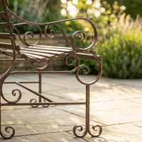 Robust "Chatham" One & Two Seater Park Bench Combo - Rustic Wrought Iron Digital illustration Leg close up