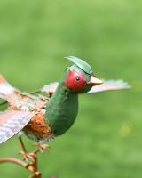 Close up of Pheasant Metal Rocking Garden Spike head
