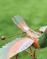 Close up of Pheasant Metal Rocking Garden Spike tail