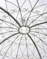 "Kensington" Domed Wrought Iron Gazebo - Vintage Cream Close up of Dome