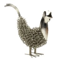 Silver Rooster Wire Sculpture