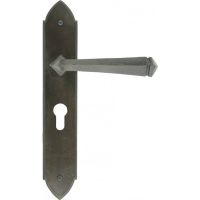 Beeswax Finish Gothic Style Lever Euro Lock Set Beeswax Finish Gothic Style Lever Euro Lock Set