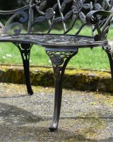 Rose Design on Metal Bench Leg 