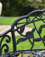 Scroll and Rose Design on Garden Bench 