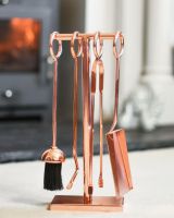 Rose Gold Contemporary Loop Handle Four Piece Companion Set - 29cm