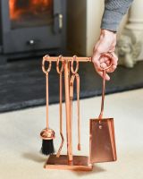Rose Gold Contemporary Loop Handle Four Piece Companion Set to Scale
