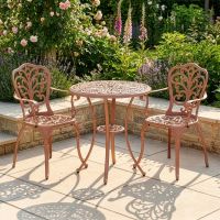 Rose Gold "Harlington" Two Seater Garden Table & Chair Set digital illustration