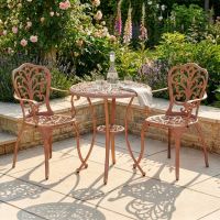 Rose Gold "Harlington" Two Seater Garden Table & Chair Set digital illustration dressed table