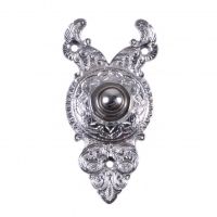 Bright Chrome Ornate Bell Push finished in Bright Chrome Bright Chrome Ornate Bell Push finished in Bright Chrome