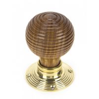 Rosewood Door Knobs & Polished Brass Roses