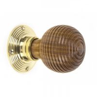 Rosewood Door Knobs & Polished Brass Roses