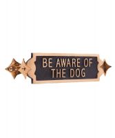 Polished Brass Rotating "Be Aware Of The Dog" Information Sign