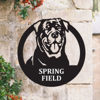 Steel Circular Rottweiler House Name Sign 