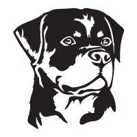 Metal Rottweiler Wall Art Finished in Black 