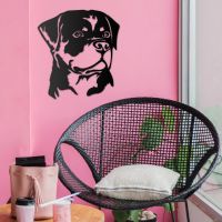 Rottweiler Wall Art in Situ on a Pink Wall