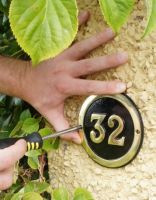 Round Brass & Black House Number Signs
