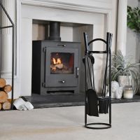 Round Black Companion Set in Situ in the Living Room