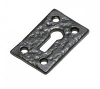 Round Black Door Knob Set With Escutcheons