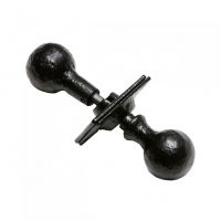 Round Black Door Knob Set With Escutcheons