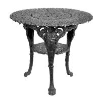 Round Cast Iron Victorian Table in a Black Finish