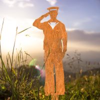 Royal Navy "Officer Salute" Ground Spike in Rustic Finish