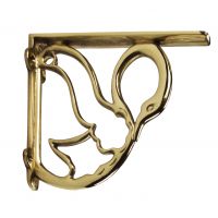 "Coscoroba" Polished Brass Swan Bracket 17cm x 20cm