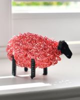 "Ruby" the Recycled Metal Sheep - Pink