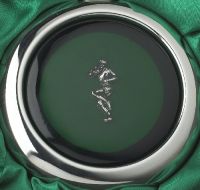 Close-up of the Rugby Player on the Whiskey Flask