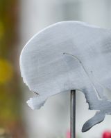 Running Hare Artistic Plant Pot Spike - Set of Two close up of tail