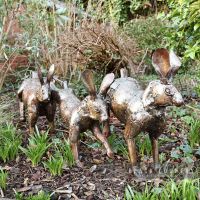 Running Rabbit Sculpture Finished in Bronze