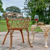 Rustic Cast Iron Heart Scrolled Garden Chair Rustic Cast Iron Heart Scrolled Garden Chair