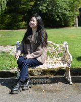 Scale image of rustic champagne outdoor bench