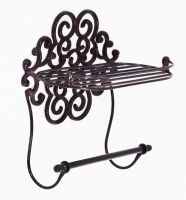 "Lavellan" Scrolled Cast Iron Shelf with Towel Holder
