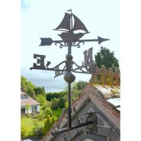 Rustic Sail Boat Weathervane in Situ