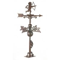Rustic "Churub" Weathervane Mounted on the Universal Bracket Vertically